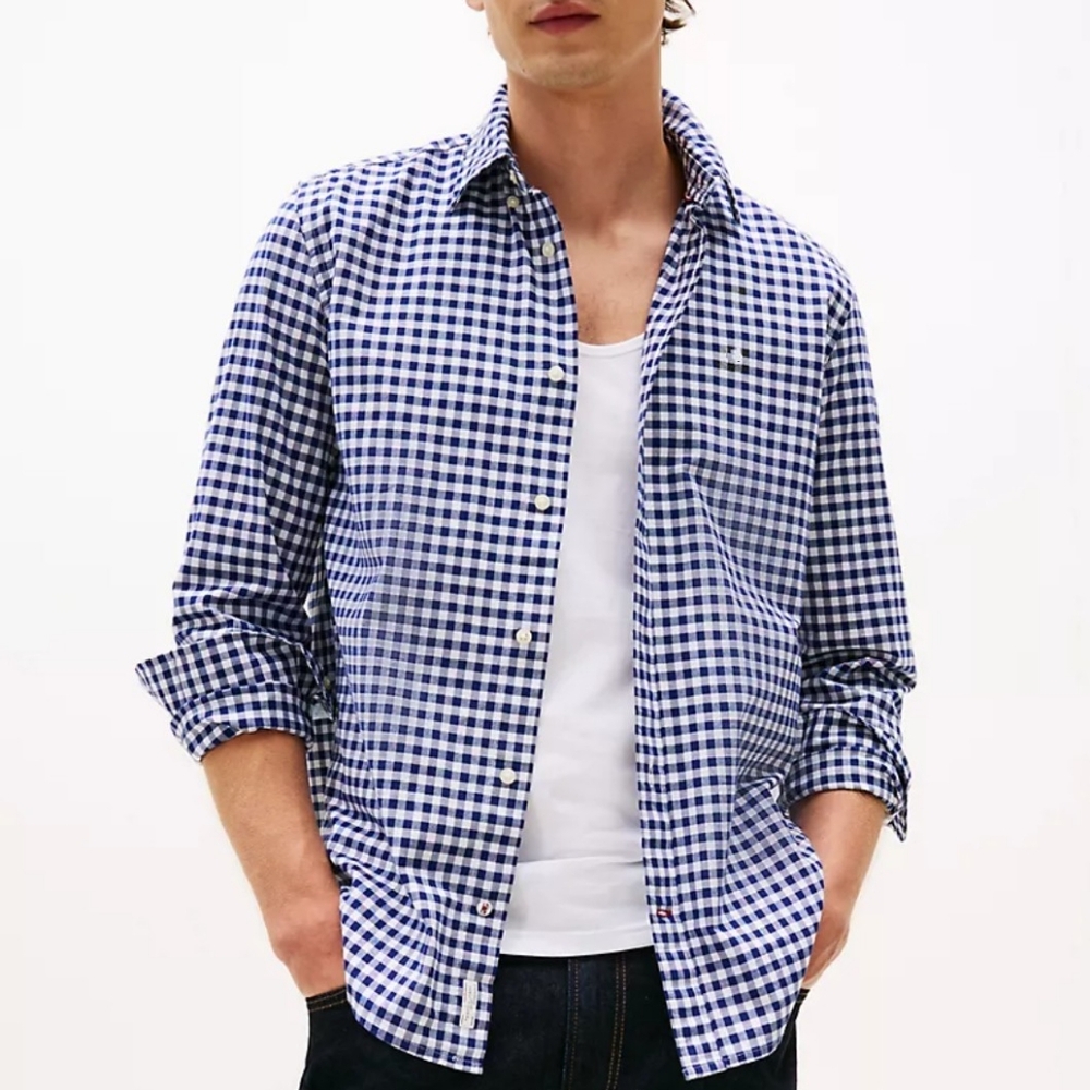 Tommy Hilfiger Men’s Gingham Button-Down Shirt – XL (17-17.5, 34/35)